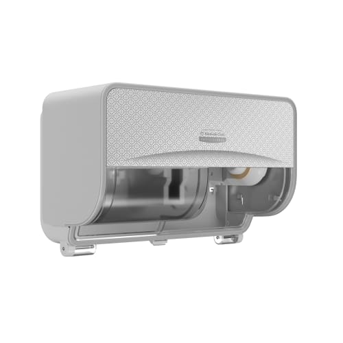 Kimberly-Clark Professional ICON Coreless 2-Roll Toilet Paper Dispenser, Silver Mosaic